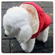 Metglad 中大型犬冬季外套，带羊毛内衬的保暖背心 - 宠物服装，寒冷天气狗狗雪地服，防风冬季大衣 - 紅色 - 查看 1