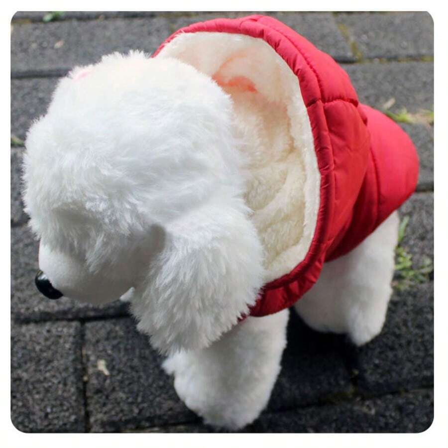 Metglad 中大型犬冬季外套，带羊毛内衬的保暖背心 - 宠物服装，寒冷天气狗狗雪地服，防风冬季大衣 - 紅色 - 查看 1