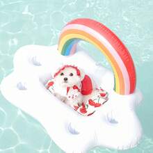Cherry Stylish Swimsuit Costume For Small Medium Dogs, Dress+Sun Hat, Puppy Bathing Suit, Soft Outfit Pet Apparel For Beach, Pool And Summer Fun - Red - View 3