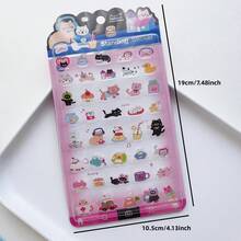 1 pieza Pegatinas 3D de animales de dibujos animados NEKONI, pegatinas creativas para scrapbooking, diario DIY, papelería linda, regalo escolar - Multicolor - Ver 2