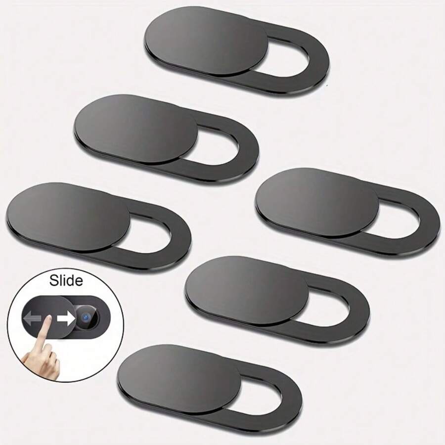 Solid Color Black Alloy Lens Protector 6pcs/10pcs Metal Camera Lens Cover Phone Computer Privacy Protection Cover Photography Webcam Privacy Shield Mother's Day Gift - Multicolor - View 1