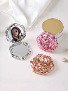1个玫瑰金折叠圆形镜，便携式手持化妆镜带支架，可爱玫瑰图案，小巧便携，适合宿舍、办公室、钱包、酒店等场所使用，是送给新娘、大学生、旅行者、女性、女孩的绝佳礼物，适合圣诞节、生日、情人节、母亲节等场合。 - 彩色 - 查看 4