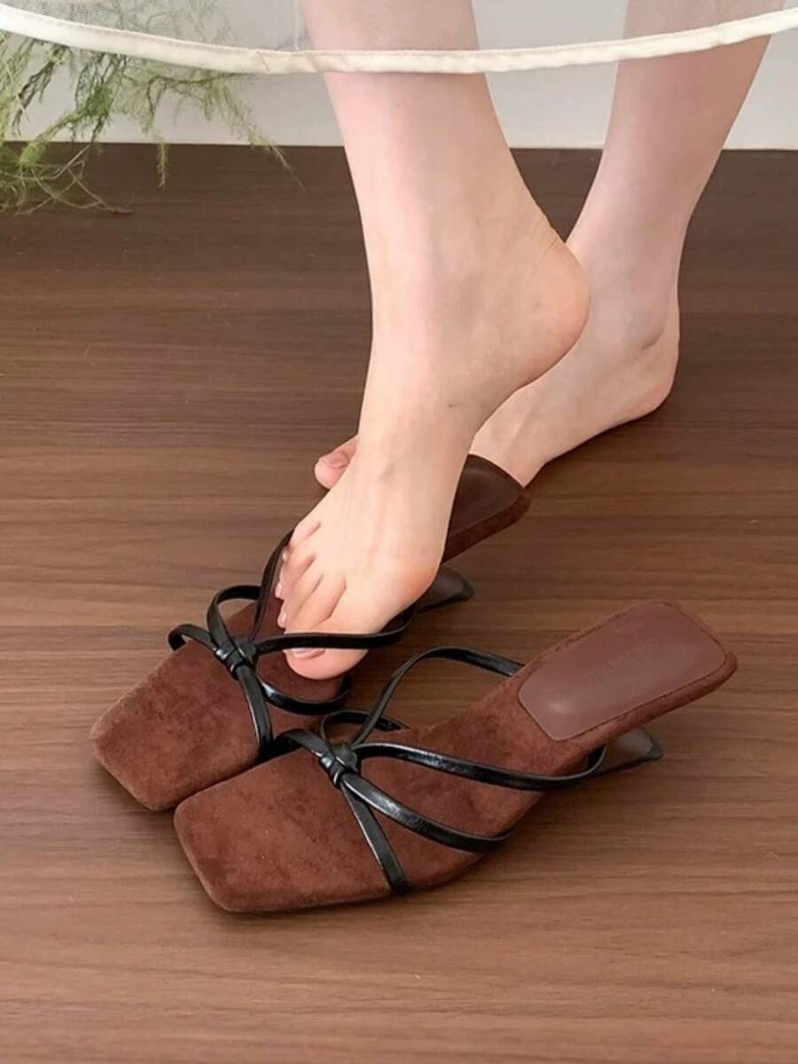 Sandal đế xuồng kiểu Pháp mới năm 2026, họa tiết da báo, quai đơn, phù hợp với váy, sandal cao gót màu bạc dành cho nữ. - màu đen - Xem 1