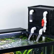 Turtle/Fish Tank Filter With Cover, Circulation Box Filter, Top Filter Water Circulation System, Fish Tank Filtration, Aeration And Bacterial Culture, Biochemical Filtration System, Fish Tank Circulation Filter - Grey - View 4