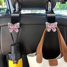 2 móc treo ghế ô tô hình bướm, móc treo nhỏ đa năng dùng cho nội thất xe hơi, hình bướm dễ thương. - Bươm bướm - Xem 4