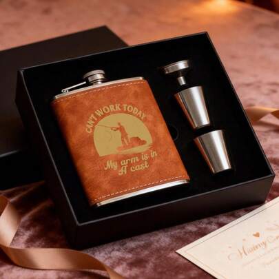 7ออนซ์ ขวดสเตนเลส - "วันนี้ไม่ทำงาน" ขวดวิสกี้ตลก, มีให้เลือกทั้งสีดำและสีน้ำตาล (เดี่ยวหรือชุดกล่องของขวัญ), ของขวัญที่ไม่เหมือนใครสำหรับเพื่อนเจ้าบ่าวและวันพ่อ เหมาะสำหรับการตั้งแคมป์, การเดินทาง และงานปาร์ตี้