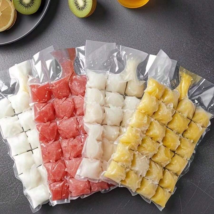 可重複使用冰袋附藍色漏斗,自封式冰袋,百香果儲存袋,家用冰袋 - 彩色 - 查看 1