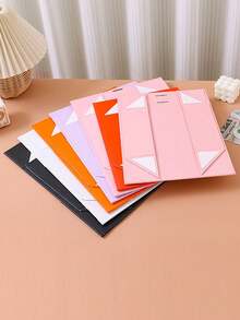 1pc Foldable Pink Gift Box, Gift Packaging Box, Suitable For Wrapping Gifts For Family And Friends, Applicable For Various Holiday Gifts - Pink - View 12