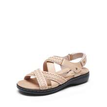 Women Flats Sandals Comfortable Open Toe Walking Sandals With Multiple Adjustable Straps Summer Casual Dress Comfortable Shoes - 杏色 - 查看 4