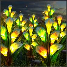 10 PCS 5-Head Calla Lily Solar Lights, Outdoor, Garden, Pathway Decor, Illumination (White, Red, Purple, Blue, Yellow) - 5頭馬蹄蓮 - 查看 22