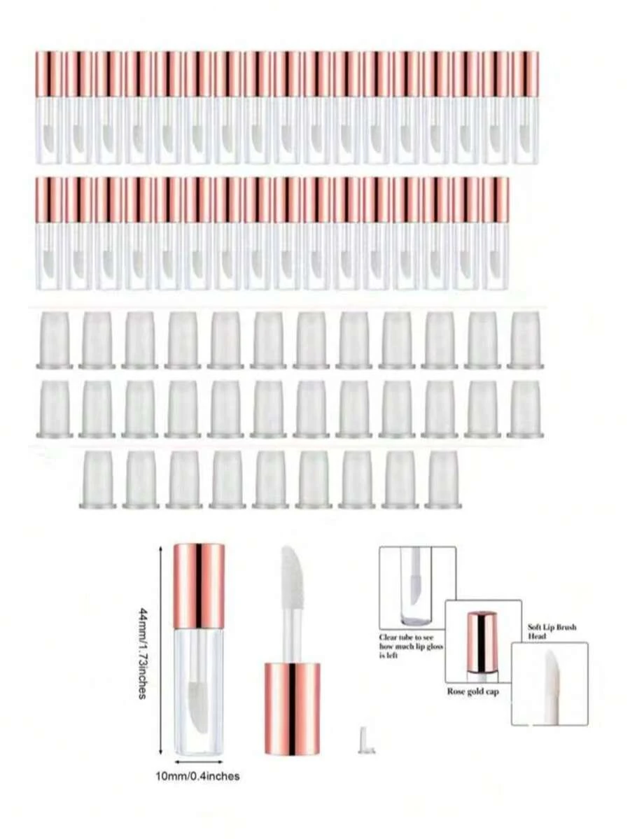 1.2ml DIY Rose Gold Lip Gloss Tube, Refillable Lip Tint Dispenser - Multicolor - View 1