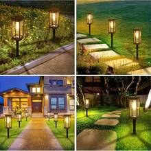 8 Solar-Powered LED Street Lamps, Square-Style Courtyard Lamps, 300 MAh, Made Of Plastic Material, For Landscape Lighting; Solar Lawn Lamps, Ground-Inserted Lamps, Ambient Decorative Garden Lamps; LED Ground Lamps For Outdoor Lighting In Villas, Gardens, Courtyards, Sidewalks And Terraces. - Solar Lawn Lights - 查看 11