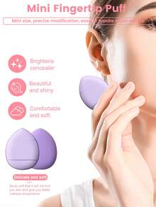 8件套化妆工具套装，包括：2个迷你化妆海绵+2个迷你气垫粉扑+2个迷你气垫粉扑+2个三角粉扑 - 彩色 - 查看 6