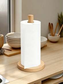 1-Piece Wooden Tissue Box Holder, Single-Handed Tear, Vertical Aesthetic, Kitchen Essential, Suitable Housewarming Gift, High-Quality Beechwood, Applicable For Apartment Living, Multi-Functional Bathroom Kitchen Dining Room Storage - Multicolor - View 2