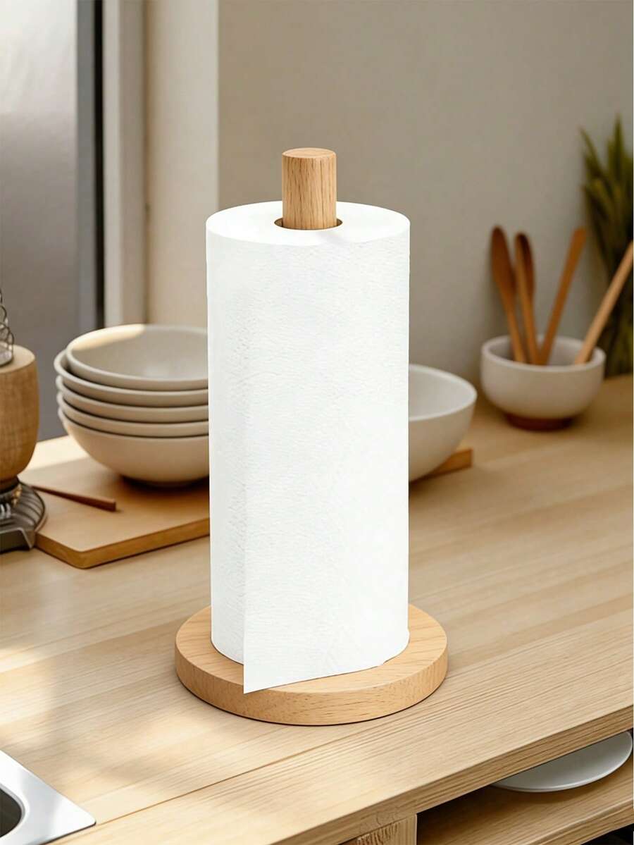 1-Piece Wooden Tissue Box Holder, Single-Handed Tear, Vertical Aesthetic, Kitchen Essential, Suitable Housewarming Gift, High-Quality Beechwood, Applicable For Apartment Living, Multi-Functional Bathroom Kitchen Dining Room Storage