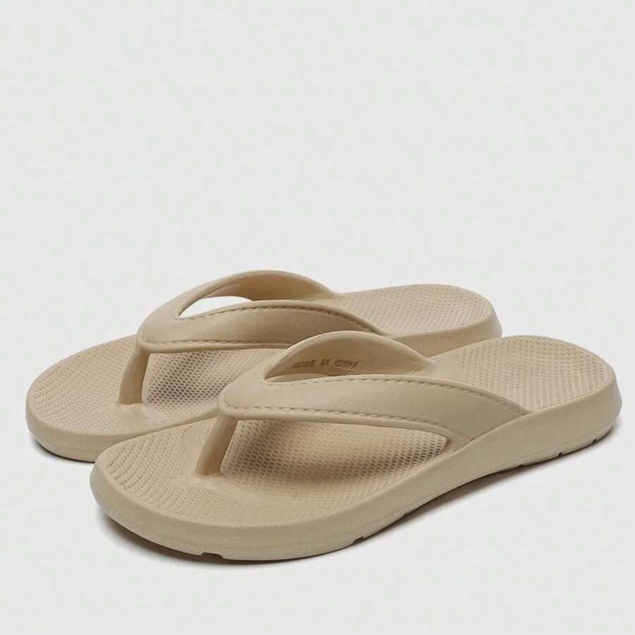 Women's New Flat Flip-Flops Summer Outdoor Comfortable Soft-Soled Beach Sandals Women's Flat Slippers Indoor Casual Home Slippers - 白色 - 查看 1