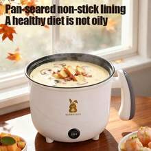 Nồi cơm điện đa năng SOKANY, nồi cơm điện dành cho sinh viên, nồi cơm điện mini cho ký túc xá, nồi đa năng "tất cả trong một", nồi lẩu có hai mức nhiệt để chiên/nấu/hầm, phù hợp cho 1-3 người, lớp chống dính, dễ vệ sinh, tiết kiệm thời gian và công sức, điều khiển nhiệt độ kép, chống cháy khô, tự động tắt nguồn. - trắng - Xem 9