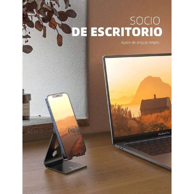 Adjustable Cell Phone Stand, Cell Phone Holder: Aluminum Dock Phone Holder For Desk Accessories, Compatible With IPhone 17 16 15 14 13 Pro Max, S25, Other 4-8" Smartphones, 43312381 - 霧霾藍 - 查看 5