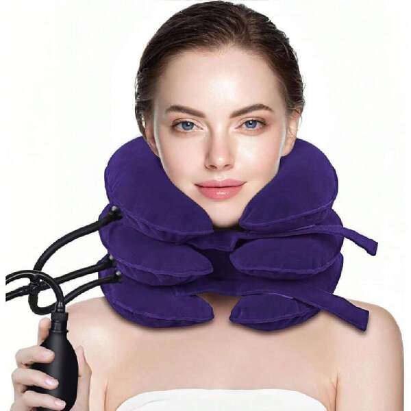Traccion Cervical, Collarin Cervical para el Cuello,Estirador Camilla Inflable para el Cuello,Relajador de Cuello para el Alivio del Dolor,Almohada de Tracción para el Cuello,Neck Pillow para Viajes,43373009