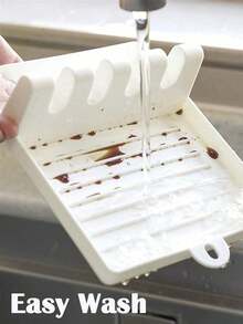 1pc Multi-Function Pot Lid & Ladle Holder, Plastic Kitchen Storage Rack, Spatula Holder, Anti-Drip Stand, Essential Kitchen Tool - Multicolor - View 8