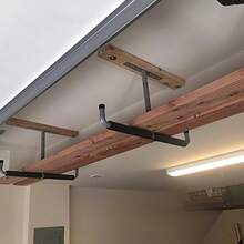 4-Pack Ceiling Mounted Utility Hanger Set With Screw Pack, Metal Storage Rack For Garden Hoses And Folding Chairs, Versatile Garage Organiser For Hanging Folding Chairs, Ladders, Bicycles, Tools, Garden Hoses, Fishing Rods, And More. - Black - View 8
