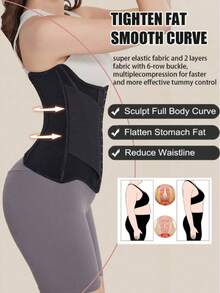 1pc Women's Waist Cincher Shapewear, Tummy Control And Butt Lifting Waist Belt, Suitable For Multiple Occasions - Black - View 3