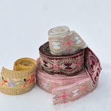 2026 New Release: 100cm Colorful Embroidered Floral Chiffon Ribbon, Suitable For Making Boho Style Bag Straps, Jewelry Crafts And More - Multicolor - View 6