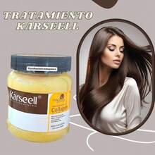 Tratamiento Reparador con Colageno y esencia de maca Kareel 250ml ayuda a dar brillo y al cabello tratado quimicamente - karsel amarillo - Ver 3