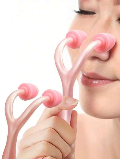 1pc Pink Nose Shaper - Non-Electric Nose Enhancement Tool, Manual Nose Shaping Device, Suitable For Nose Reduction, No Battery Required, Portable Nose Enhancer, Suitable For Home And Travel, Suitable For Sensitive Skin, Light Beige - Beauty Enhancement Device, Nose Shaping Tool, Ergonomic Design, Smooth Surface, Skincare Routine, Compact Design, Durable Plastic, Skincare Enthusiasts