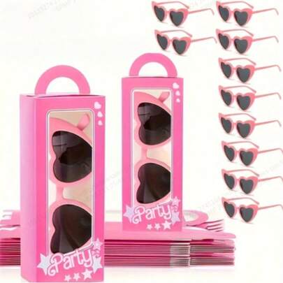 Bộ 20 hộp quà tặng công chúa màu hồng, 10 bộ ly hình trái tim và 10 hộp quà màu hồng, dễ cầm tay và lắp ráp, hoàn hảo cho sinh nhật, đám cưới, tiệc cô dâu, tiệc quán bar và tiệc người lớn, tiệc chủ đề lễ hội, Giáng sinh, Halloween, Lễ Tạ ơn, Lễ tốt nghiệp, không cần nguồn điện.