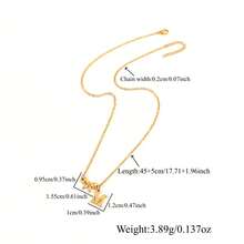 1pc Simple Fashion Initial Bow-Knot Pendant Golden Stainless Steel Chain Necklaces For Women - Yellow Gold - View 2