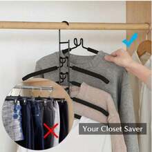 5pcs Metal Thick Space-Saving Hangers, 5-In-1 Multi-Layer Design With Non-Slip Foam Pads, Suitable For Coats, Sweaters, Suits And T-Shirts - View 10