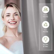 AmazerBath Shower Curtain Liner, 72x72 Grey Shower Liner, Cute Plastic Shower Curtain Liners, Lightweight PEVA Waterproof Gray Shower Curtains For Bathroom With Magnets And 12 Grommet Holes - 午夜 - 查看 11