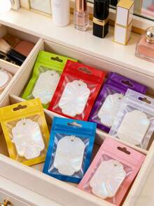 20个/50个装全息图案混搭袋，防氧化首饰收纳袋，美甲收纳袋，可重复使用密封袋，哑光铝箔袋，15厘米 x 10.5厘米塑料拉链袋，办公及配件多用途收纳袋。适用于日常收纳：配件、首饰、学习用品、礼品包装。 - 混合顏色 - 查看 5