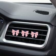 4pcs Bow Tie Air Vent Clips, Fashionable & Cute Car Accessories, Fragrance-Free - For Decoration Only, Stylish Design | Lightweight, Car Decor - Bow - View 3