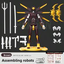 New Joint Figure, Multi-Functional Joint Robot Assembly, Children's Multi-Joint Robot Toy Set, Posable Figure, Inspires Children's Imagination, Play, Stress Relief, Decoration - Birthday Gift - Christmas Gift - Party Gift - Best Gift - Birthday Gift Or Party Favor - Travel Portable Stress Relief Toy - Multicolor - View 11