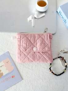 1个可爱绗缝卡包钱包，多功能翻盖按扣袋，便携式零钱包，耳机盒，小巧轻便，适合学生、女性、男性、护士、模特等，也适合节假日、生日、圣诞节、万圣节、情人节、父亲节、母亲节、感恩节、返校季等场合。 - 彩色 - 查看 19