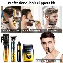 WEEME 四合一专业男士理容套装 - 电动剃须刀、胡须修剪器、鼻毛修剪器，USB 充电，强劲精准的修剪功能 - 彩色 - 查看 3