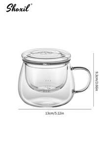 shoxil 1个带分隔的玻璃茶杯，适用于珍珠奶茶、热茶、冰珍珠奶茶，非常适合招待客人、居家使用、聚会等场合。 - Tea Set - 查看 9
