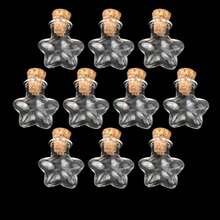 20/10个迷你装饰玻璃瓶 - 可爱玻璃瓶，配有软木塞，可用作许愿瓶、玻璃瓶吊坠、迷你香水瓶、装饰迷你漂流瓶，适用于DIY工艺品、婚礼回礼、家居装饰、派对纪念品。 - 星星 - 查看 3