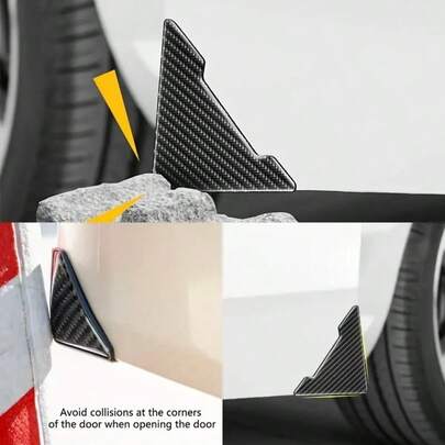 2件装汽车车门边缘保护条，碳纤维车门角保护器，车门防刮擦饰条，通用车身漆面保护膜