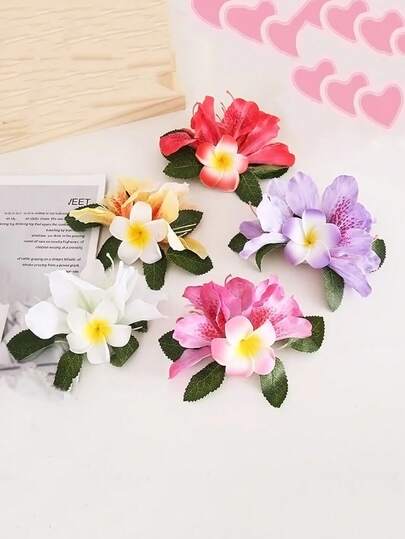 1件百合花优雅新娘头饰，时尚头夹，适合婚礼、派对、表演、日常佩戴