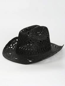 1 件手工时尚巴拿马草帽，波西米亚海滩太阳帽，防紫外线太阳帽，休闲防风帽 - 彩色 - 查看 5