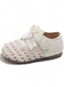 2026 New Breathable Mesh Bowknot Fashion Comfortable Princess Shoes For Girls, Non-Slip Soft Bottom Children Sandals - White - View 7
