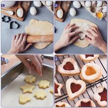 20pcs Stainless Steel Baking Molds, Heart, Star, Flower, Round Cookie Cutters, Suitable For Fruit, Icing Cookies Shaping, Birthday Party, Christmas, Valentine's Day Decoration - Silver - View 4
