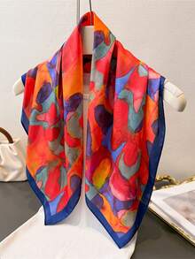 1件 仿丝扎染几何图案方巾/头巾 - 彩色 - 查看 6