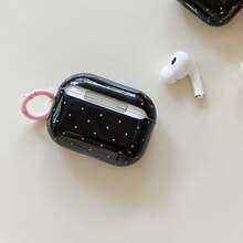 Minimalist Black Polka Dot + Hoop Pro 3/2, 4/3/2 Case, Fashion Women Earphone Case, Minimalist Earphone Case, Apple Earphone Case, Apple Earphone Cover - Black - View 4