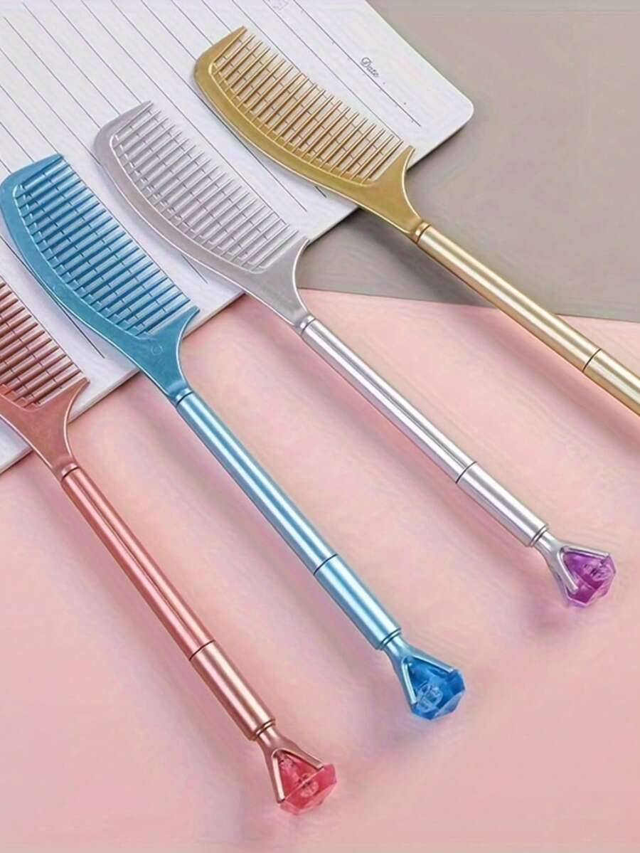 菱形时尚中性笔，可爱文具学生圆珠笔，办公用品细线签字笔 - 套裝 - 查看 1