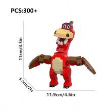 Mini Dinosaur Building Block Set, Including Tyrannosaurus Rex, Triceratops, Etc., Building Blocks, Block Models, Block Decorations, Perfect Birthday And Easter Gift Suitable For Boys And Girls, Suitable For Creative Play At Home, School, And During Travel. - Multicolor - View 7
