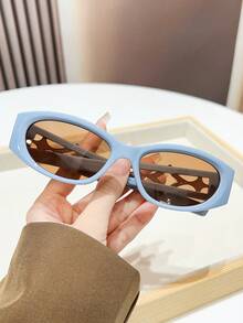 1副Y2K时尚眼镜，欧美个性化镂空设计复古猫眼 - 彩色 - 查看 8